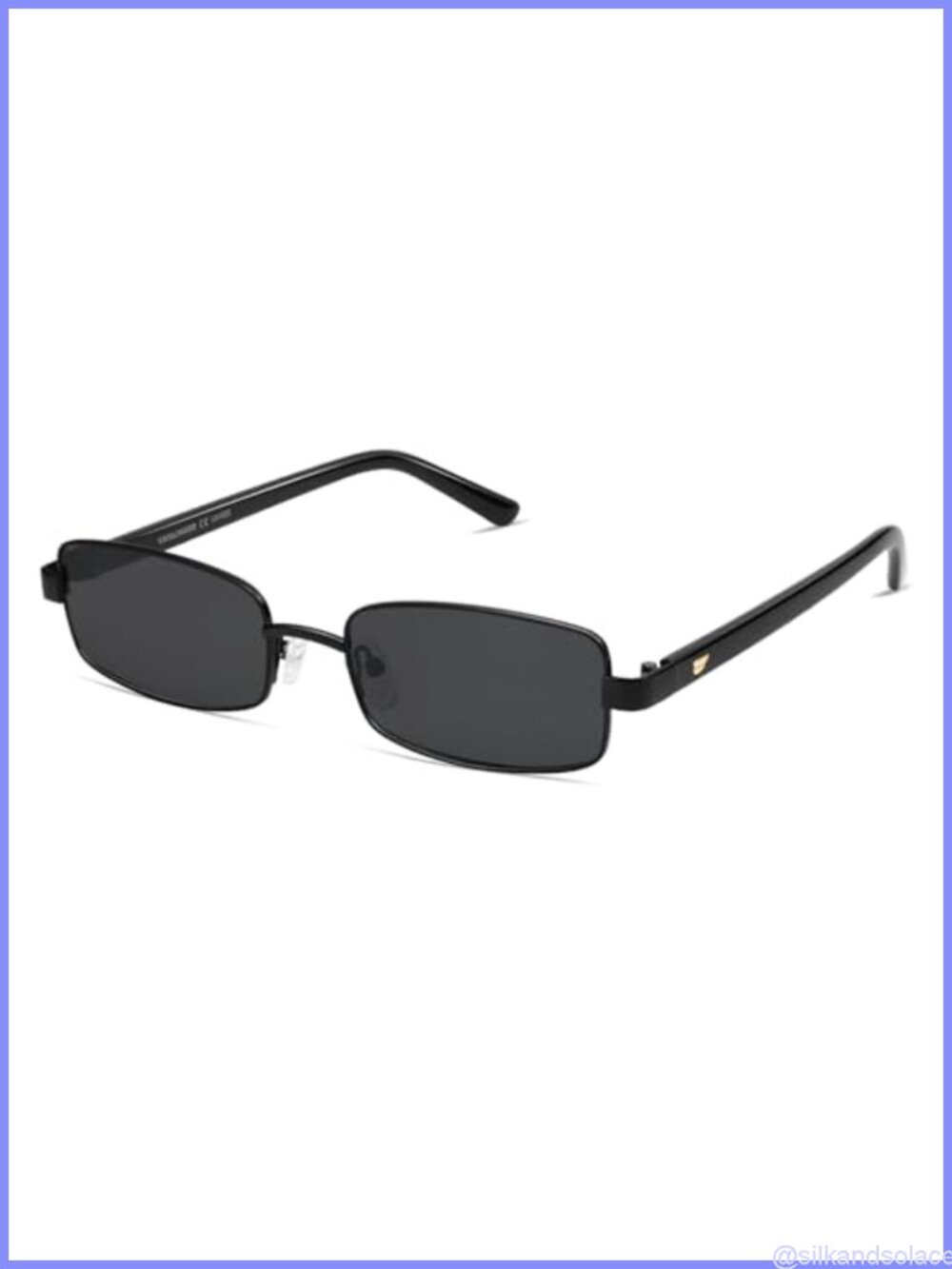 Retro Rectangle Polarized Sunglasses UV400 Slim Narrow Full Frame